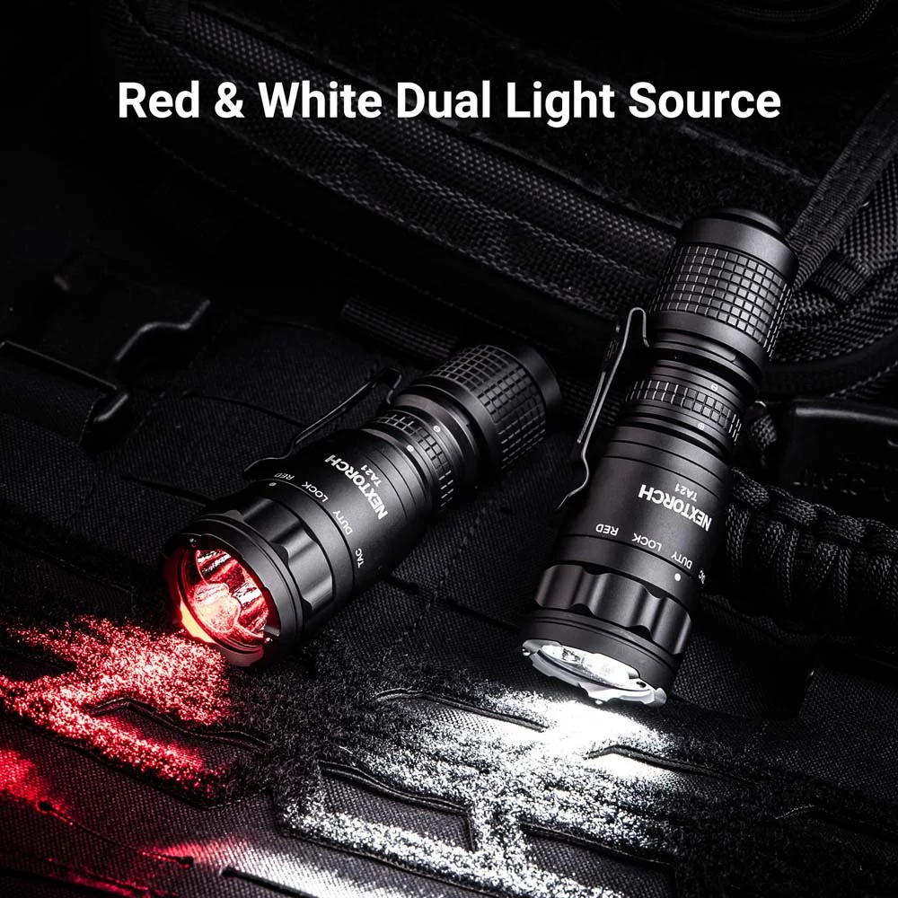 NEXTORCH TA21 Pocket Carry Tactical Flashlight Set | Red & White Light - Image 5